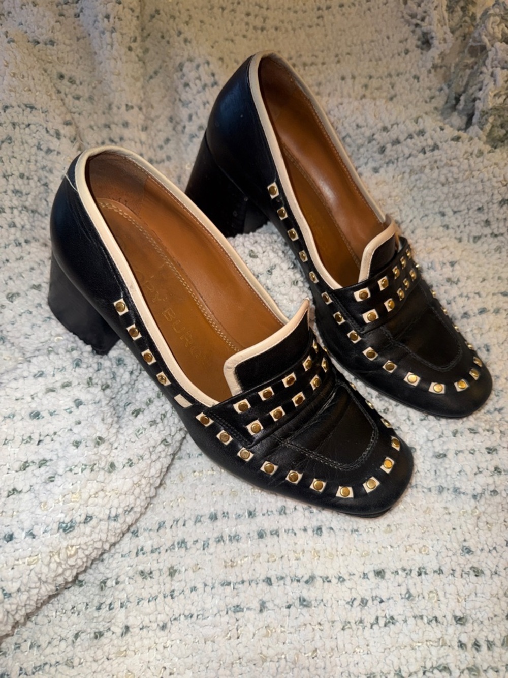 TORY BURCH 55MM LOAFER NAPPA LEATHER METALLIC NAPPA LEATHER SZE 7.5 - Picture 3 of 8